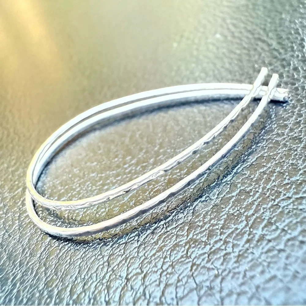 STERLING SILVER HAMMERED HOOP EARRINGS – WOMEN’S TEARDROP DESIGN